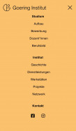 Thumbnail: mobile screenshot goeringinstitut.de navigation menu